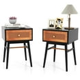 thumbnail image 1 of Gymax Set of 2 Nightstand Bedside End Table Solid Wood Legs Black, 1 of 4