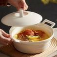 thumbnail image 4 of Ceramic soup tureen with lid and ladle, 2000ml serving tureen with large capacity and double handles for soups, stews, 4 of 6
