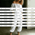 thumbnail image 3 of BESEW7 Off Shoulder Jumpsuits for Women, Summer Casual Loose Rompers with Pockets Roll Up Sleeve Elastic Waist for Daily Beach Vacation White S, 3 of 7