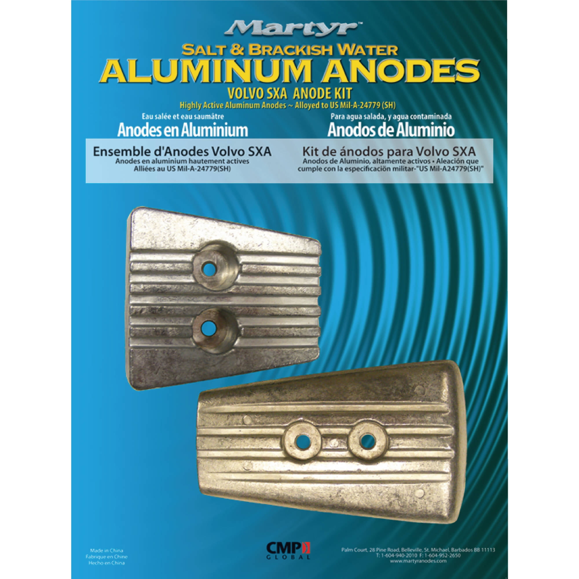 Boat Marine Volvo Penta 290 Dual Prop Aluminum Anode Kit For Salt /& Brackish