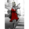 thumbnail image 3 of Brando, JJ 17x24 Black Modern Framed Museum Art Print Titled - Marilyn In The City Red Dress, 3 of 5