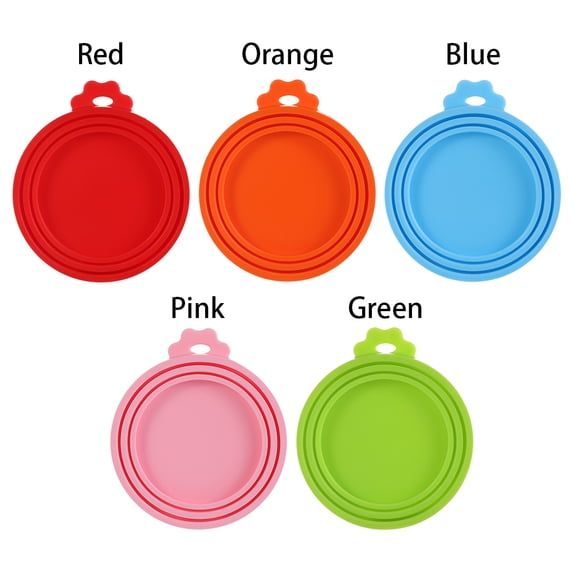 Silicone pet can lid fresh-keeping lid cat and dog food sealing lid three-in-one silicone can lid/5PCS-Random Color