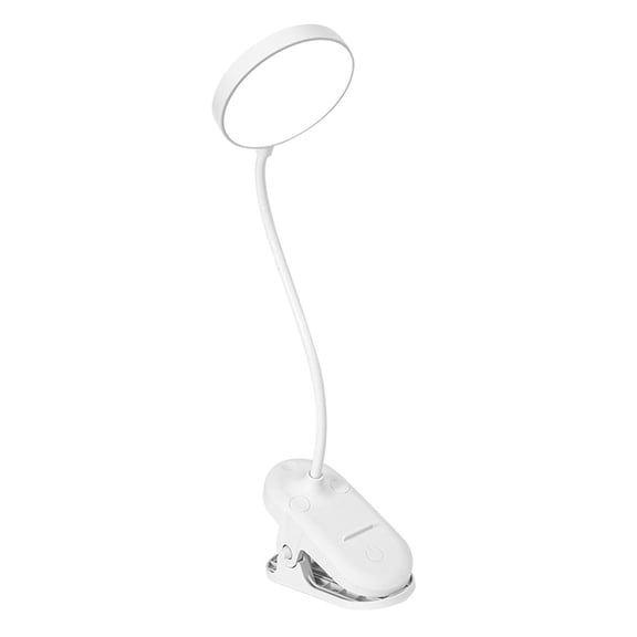 Indoor Lighting Clip On Desk Lamp, Eye Caring USB Desk Light for Dorm Bedroom Office Rechargeable Plug in Dual Use