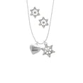 thumbnail image 2 of Delight Jewelry Silvertone Little Sister Heart Silver tone Snowflake Charm Necklace and Stud Earrings, 2 of 4