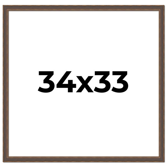 34x33 Frame Golden Caramel Solid Wood Bronze Picture Frame | 1.25 Inch Moulding Width | 0.5 Inch