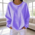 thumbnail image 3 of Womens Oversized Long Sleeve Pullovers Solid Color Crewneck Long Sleeve Casual Tops Waffle T-shirt, 3 of 5