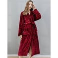 thumbnail image 3 of KARLSITEK Thicker Long Flannel Sleepwear for Women and Man Imitation Fur Collar Bathrobes Warm Couple Pajamas, 3 of 4