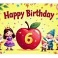 thumbnail image 4 of LUUFILx Happy Birthday Backdrop 6th Birthday Banner for Kids Party Supplies Photography Props Background Decorations Fairy Tale Theme Celebration, 4 of 8