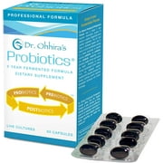 Dr. Ohhiras Probiotics Professional Formula with 5 Year Fermented Prebiotics, Live Active Probiotics and The only Product with Postbiotic Metabolites, 60 Capsules