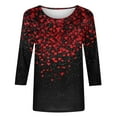 thumbnail image 5 of Jsaierl Cute Tops for Women Loose Fit Shirts 3/4 Sleeve Blouse Valentines Day Heart Graphic Tees Crew Neck T Shirts Romantic Gifts for Her, 5 of 5