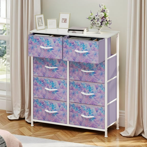 Uforic 8 Drawers Fabric Storage Dresser for , Closet, Living Room, Purple
