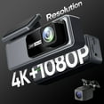 thumbnail image 4 of Danhjin Dash Cam 4K Dash Cam Front And Rear Hd Dash Camera for Cars With Infrared Night Vision 170 Degrees Wide Parking Monitor Loop Recording App, 4 of 9