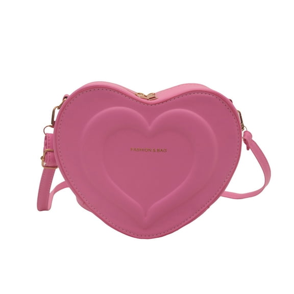 Women Heart Shaped Crossbody Bag, Fashion PU Leather Love Heart Purse, Removable Strap Evening Shoulder Handbag for Dating Party