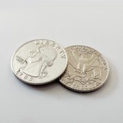 Folding Bite Coin Trick, Hinged Magic Quarter for Pranks, Gags & Close-Up Illusions