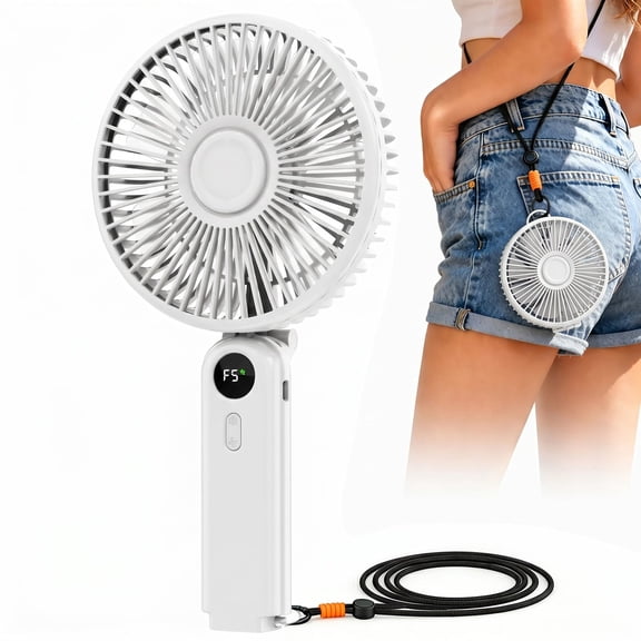 Portable Handheld Fan, 10000mAh Rechargeable Personal Fan for Travel Outdoor, 6-Inch Ultra Quiet Foldable Hand Fan Gifts for Women