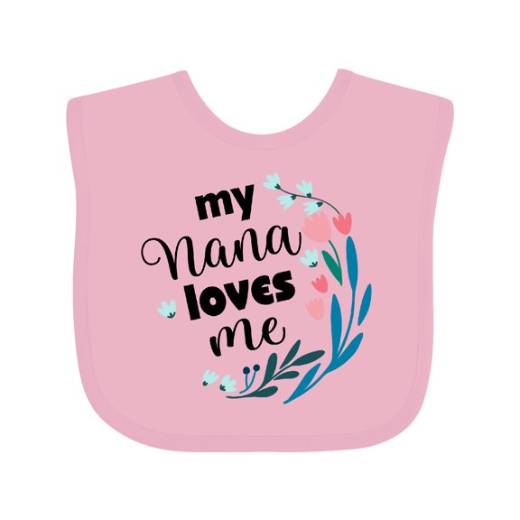 Inktastic My Nana Loves Me Granddaughter Girls Baby Bib