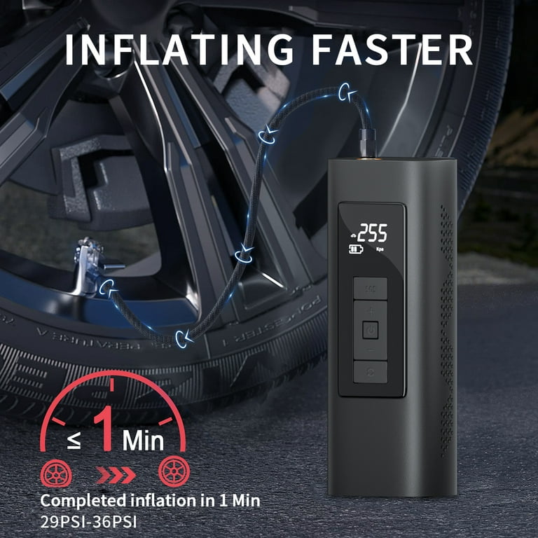 Tire Inflator, Portable Air Compressor, 150 PSI Fast Inflation & Cordless Tire  Pump with Rechargeable 6000mAh Battery, Electric Air Pump for Car, Bicycle,  Motorcycles, Ball 