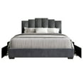 thumbnail image 3 of Home Design Yuma Queen Upholstered Storage Platform Bed Frame with Stepped Headboard Design and Four Under-Drawers, Dark Gray, Easy Assembly, 3 of 6