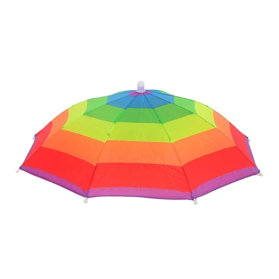 SLYNSHome Umbrella Hat Colorful Party Hats Hands Free Funny Rainbow Beach Party Hats for Men & Women