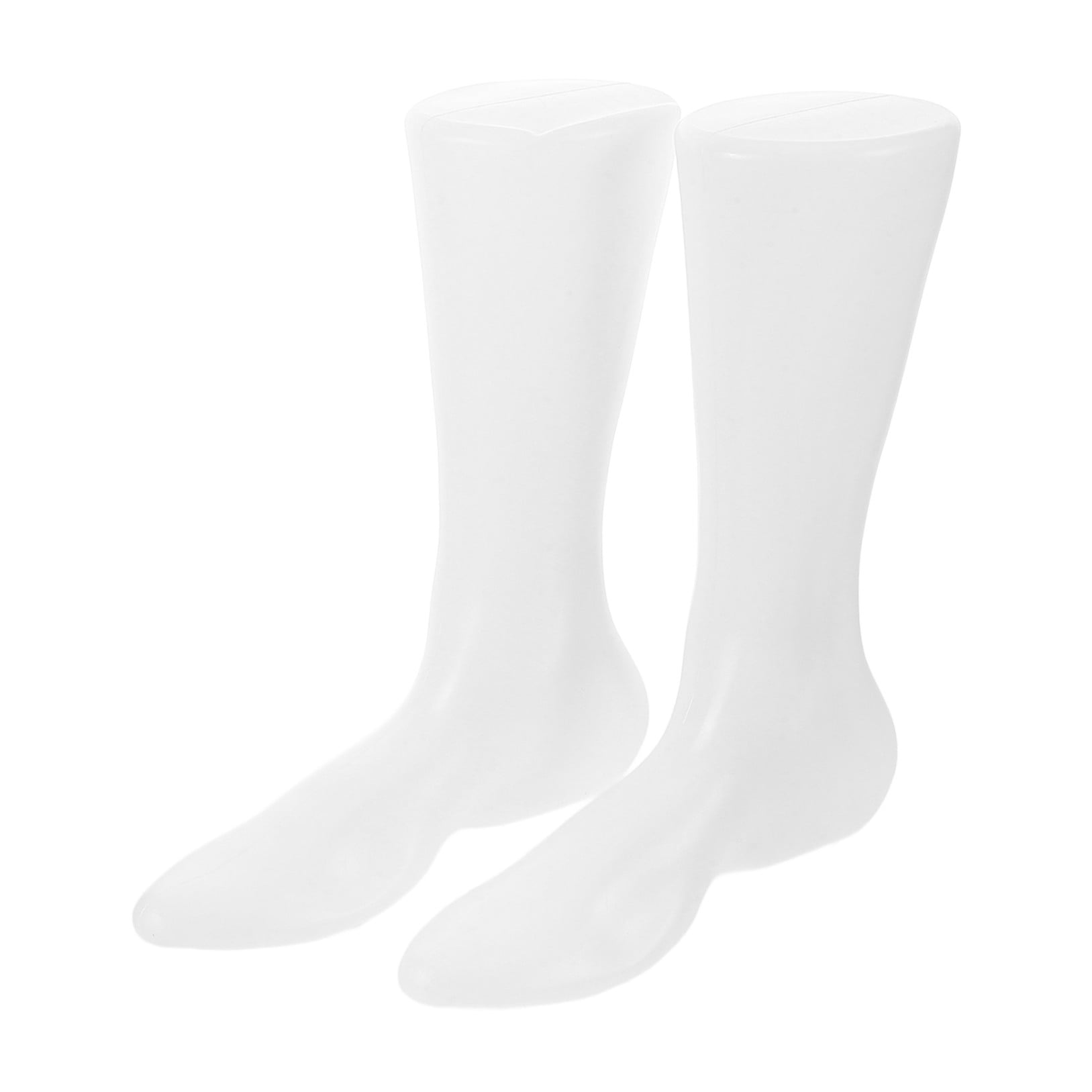 UPOUART Set of 2 White Plastic Foot Mannequins for Sock Display, Shoe Photography, Retail Presentation and Store Use