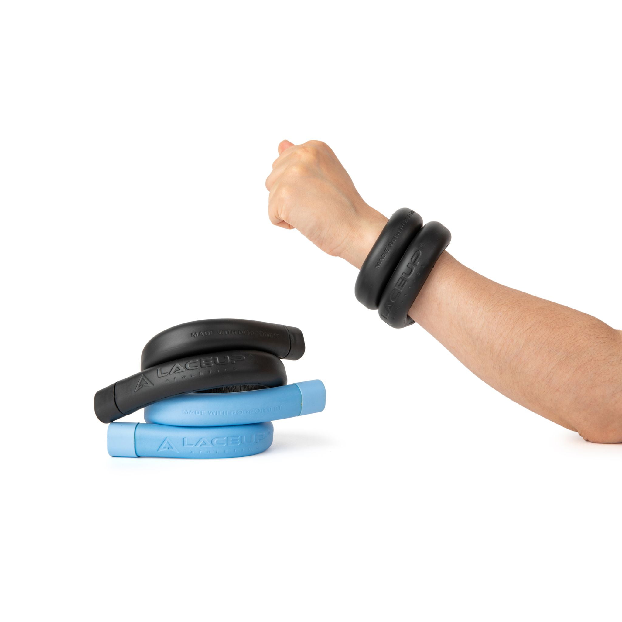 Laceup Wrist Straps For Lifting - Wrist Weights Workout - Wearable Weights - Bodybuilding Wrist Wraps 16oz (Set of 2) - Midnight Black