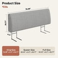 thumbnail image 2 of Cabecero cama full sin taladro montaje 5min soporte ergonómico funda removible gris Pinmoco D-GREY, 2 of 7