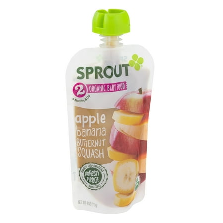 Sprout Organic Baby Food - Apple, Banana And Butternut Squash - Case Of 10 - 4 Oz.