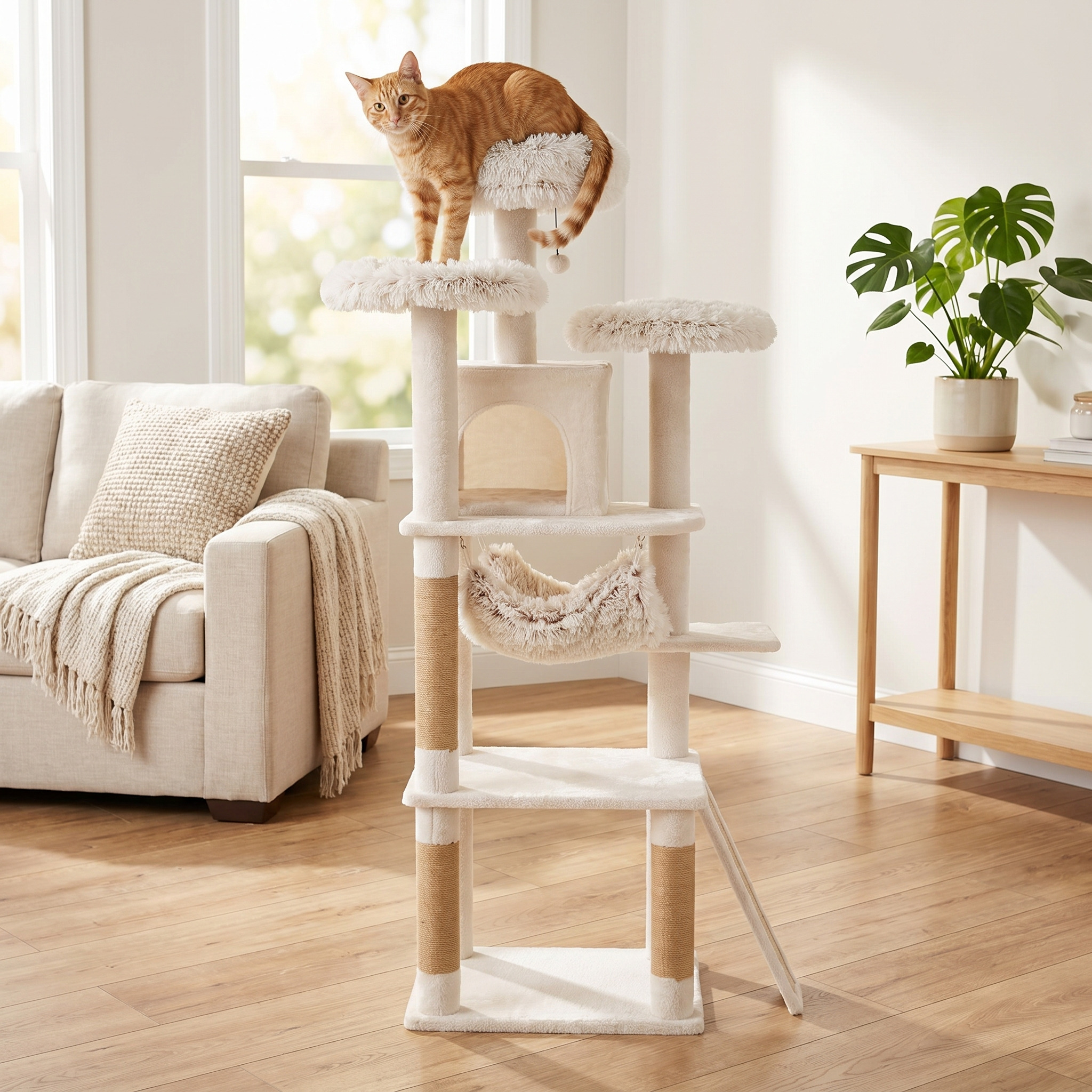 Vibrant Life 8-Level 73" Cat Tree in Cream photo 3