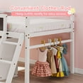 thumbnail image 7 of Joywind Wood Twin Size Low Loft Bed with Storage and Desk for Kids Teens, White, 7 of 7