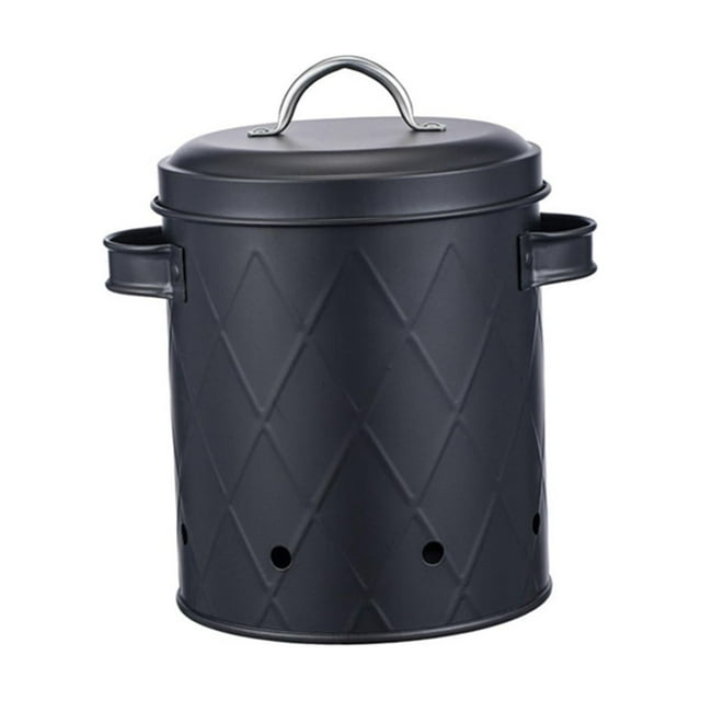 Metal Onion Garlic Potato Jar with Lid Kitchen Canister Breathable Metal Box for Black Style B