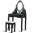thumbnail image 6 of Topbuy Oval Vanity Mirror Dressing Table Beauty Dresser w/ Cushioned Bench Black, 6 of 7