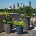 thumbnail image 4 of Crescent Garden Pleat Modern Pleated Indoor and Outdoor Planter 19 in - Caviar Black, 4 of 5