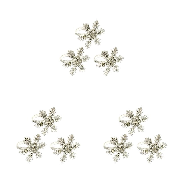Wosthever Valentine Napkins Snowflake Design Holders Metal Party Rings Festival Table Adornment Napkin Dinner Holiday Decorations Type1 NO1