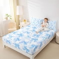 thumbnail image 4 of Feelyou Cute Princess Bow Twin Sheet Sets for Kids, Blue Checkered Buffalo Twin Fitted Sheet, Cartoon Love Heart Flat Sheet, Luxury Bedroom Decor, 3-Piece, 4 of 7