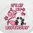 thumbnail image 4 of Inktastic It's My Second Birthday with Panda Bear Girls Baby Bib, 4 of 4