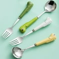 thumbnail image 4 of Grandest Birch Scratch Resistant Toddler Utensil Anti-rust Stainless Steel Cartoon Dinosaur Children Fork Spoon for Home Children, 4 of 8