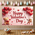 thumbnail image 5 of LUUFILx Valentine's Day Teddy Bear Cupid Heart Balloons Backdrop Background Party Decoration Photography Props Banner Love Celebration, 5 of 7
