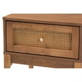 thumbnail image 5 of Baxton Studio Ramiel Mid-Century Modern Ash Walnut Finished Wood and Rattan 1-Drawer Nightstand, 5 of 5