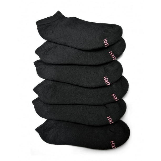 Hanes ComfortBlend Women`s No-Show Socks, 5-9, Black 