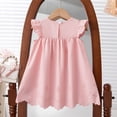 thumbnail image 4 of Ulanda Girls Sleeveless Bowknot Dress Scalloped Hem Casual Dresses 2026 Fashion Summer Twirl Dress for Toddler Kids (Pink, 2-3 Years), 4 of 7