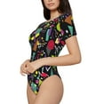 thumbnail image 3 of Picia Colorful Geometric Figures Womens One Piece Swimsuits Modest Tummy Control Bathing Suits Lace Up Slimming Swim Suit-Medium, 3 of 9