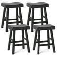 thumbnail image 1 of Costway 24-Inch Modern Solid Wood Saddle Stools Set of 4 with Curved Seats Footrests, 1 of 9