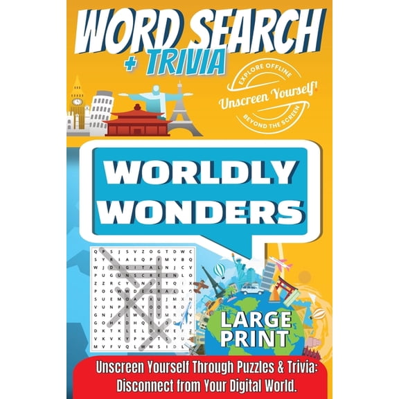 Word Search: Worldly Wonders by Unscreen Yourself!, (Paperback)