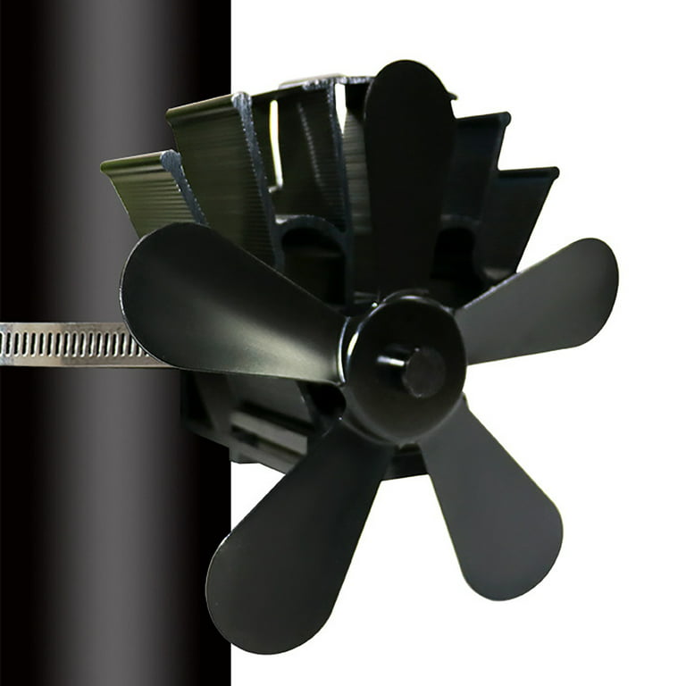4-Blade wood stove Fan, Heat Powered Stove Fan for Log Burner/Fireplace  with Magnetic Thermomete 