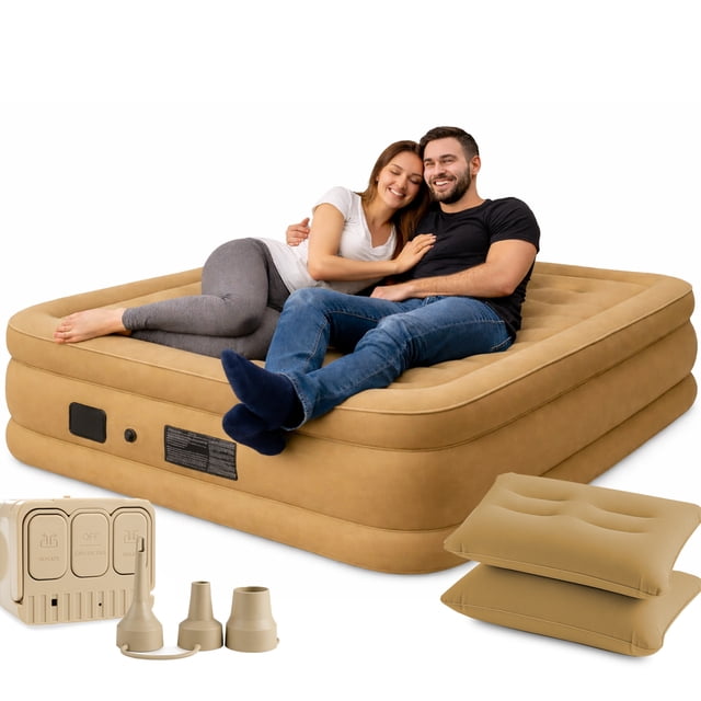 Colchón Inflable Shendy Vendy Queen Size Resistente Con Bomba De Aire