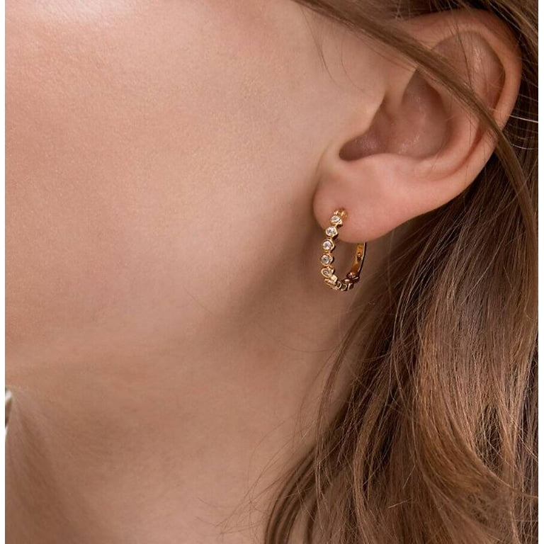 Kate Spade New York Earrings Full Circle Gold Plated Drop Hoop