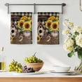 thumbnail image 3 of Yellow Sunflowers Kitchen Towels Set of 3, Western Star Brown Farmhouse Plaid Absorbent Dish Towels for Kitchen, Microfiber Hand Towel, Quick Drying Tea Towel for Cleaning Decorative Dishcloths, 3 of 7