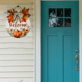 thumbnail image 7 of Kurmntregon Fall Welcome Sign For Front Door Hello Fall Porch Thanksgiving Pumpkin Autumn Leaves Sunflowers Wooden Door Hanger For Harvest Outdoor Indoor Window Wall Yard Home Decorations Round 11", 7 of 7