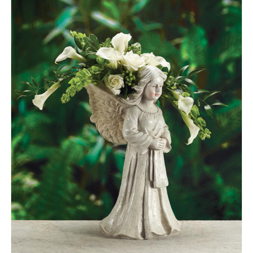 19" Decorative Praying Angel Statue Planter or Outdoor Patio Garden