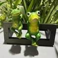 thumbnail image 2 of Hyasfey Planter Frog Figurine Resin Frog Flowerpot Decoration Flower Pot Edge Hanging Frog for Garden Potted Plants Bonsai, 2 of 7